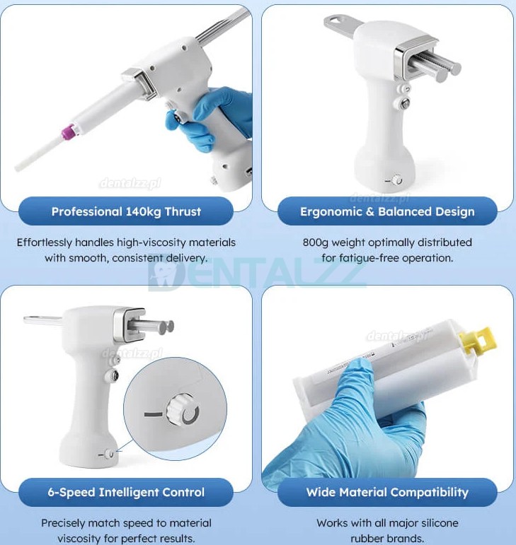 Pistolet do Wycisk&oacute;w Stomatologicznych Elektryczny Przenośny 1:1 / 2:1 50 ml